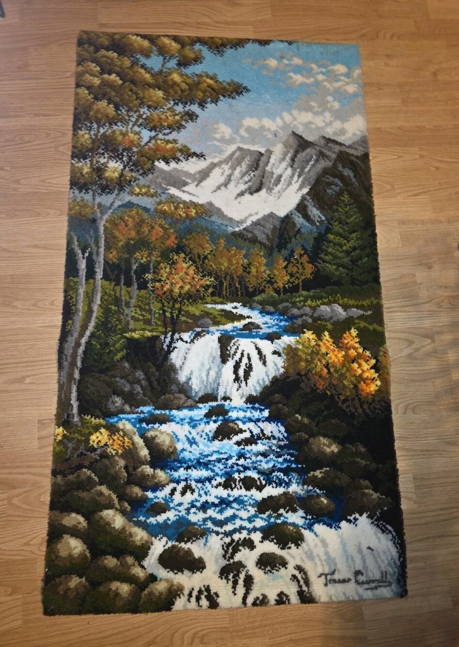 Vtg Carpets Of Worth Indian Summer Wall Rug Tapestry Brittish Carpet Mark READ